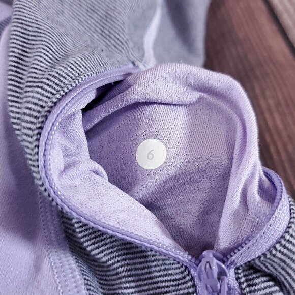 Lululemon Stride Jacket Size 6 Lilac Heathered Coal Wee Stripe Full Zip Hoodie - Picture 12 of 16